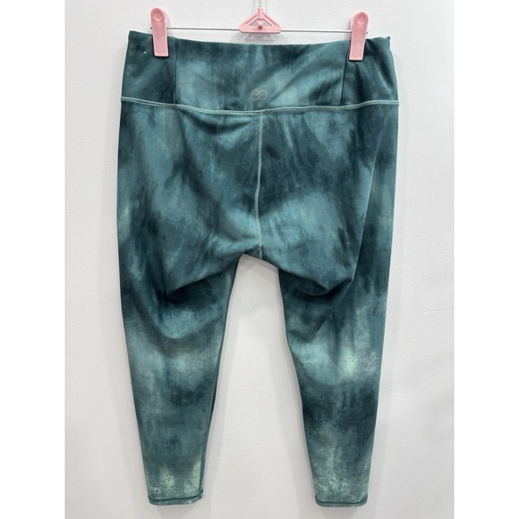Calia Green Tie Dye Leggings High Rise Ankle Length Stretch Activewear Size L - Picture 3 of 8